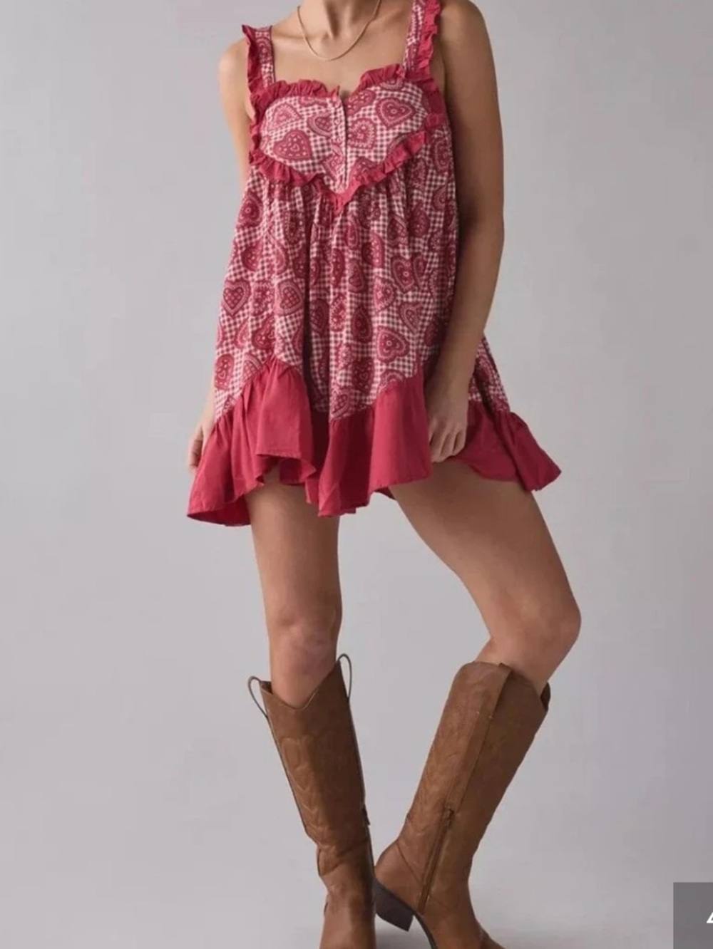 Eat Your Heart Out Ruffle Babydoll Dress
